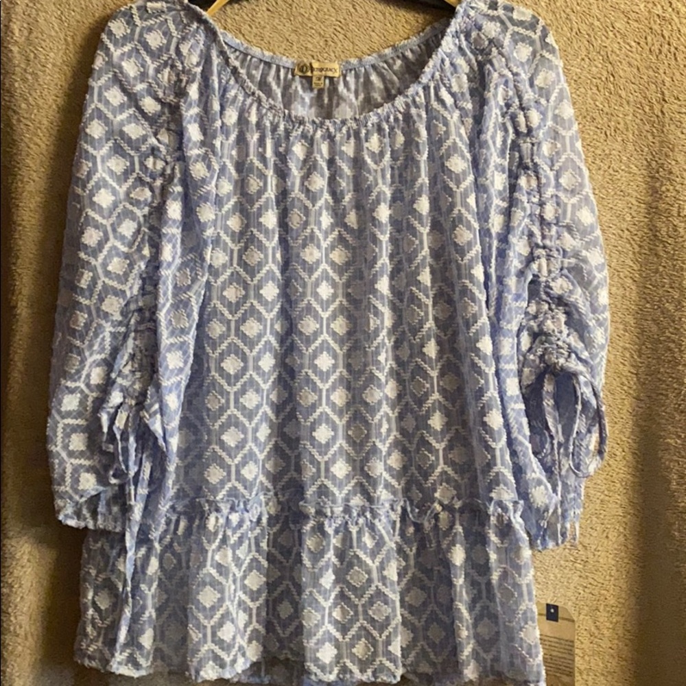 Blue/White Blouse-NWT